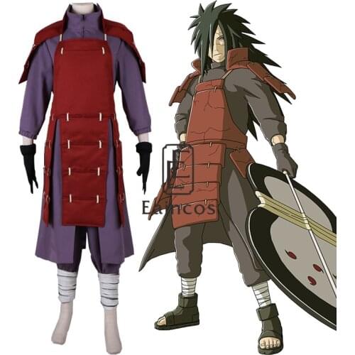 Anime NARUTO Uchiha Madara Cosplay Battle Suit Halloween Party Ninja Full Set Costume Custom made
