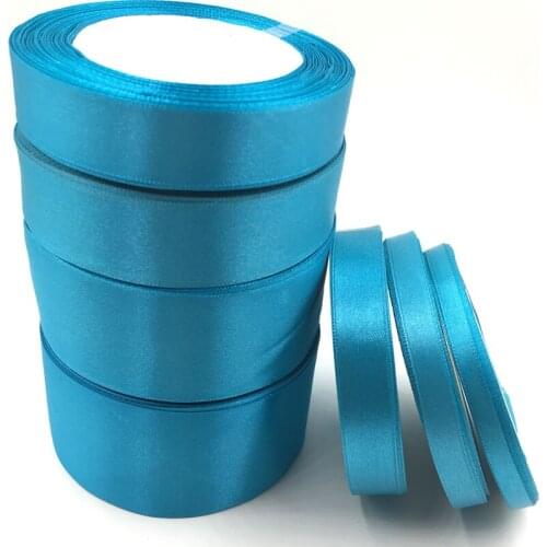 25 yards/roll) D-Blue Single Face Satin Ribbon Wholesale Gift Wrapping Christmas ribbons 47