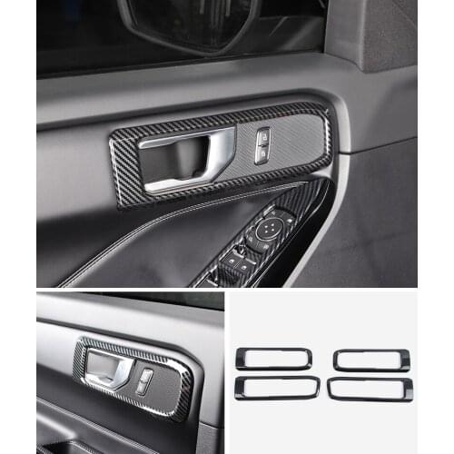 For Ford Explorer 2020 2021 Car Accessories Car Door Inner Armrest Handle Bowl Cover Trim Frame Sticker Styling Protector Frame