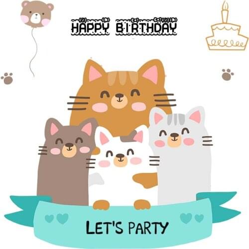 AZSG Cute Cats / Happy Birthday Clear Stamps For DIY Scrapbooking Decorative Card making Craft Fun Decoration Supplies 10x10cm