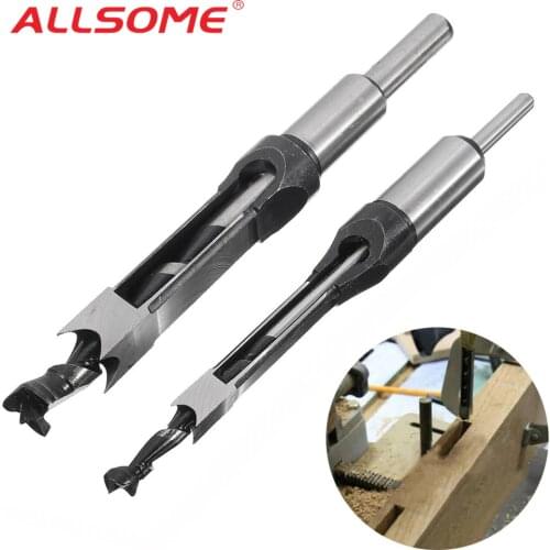 ALLSOME 10mm/16mm Square Hole Saw Auger Drill Bit Mortising Chisel Auger Drill Bit WoodWorking Tool HT1296-1298