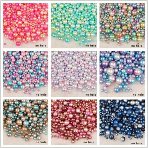 4/6/8/10mm 20g/pack Multi Size Option Random Mix Color No Holes Pearls Round Bead Garment Accessories