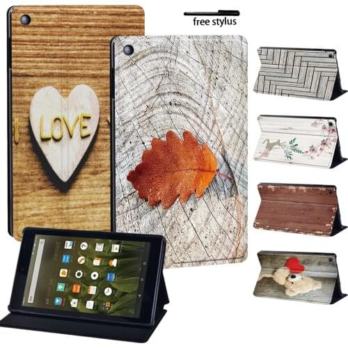 PU Leather Tablet Case for Amazon Fire 7 (5/7/9th)/HD 8 6/7/8th/HD 10 5/7/9th Gen Print Pattern Case for HD 8 Plus 10th Gen 2020