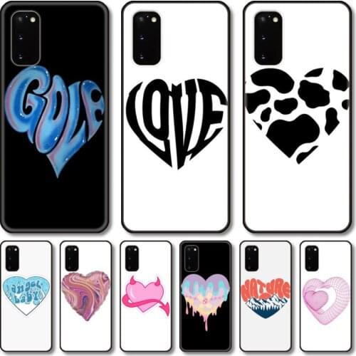 Creative heart shapes Phone Case For Samsung Galaxy Note S21 20 10 9 E Lite UW Ultra 5G PRO Black Shell Cover