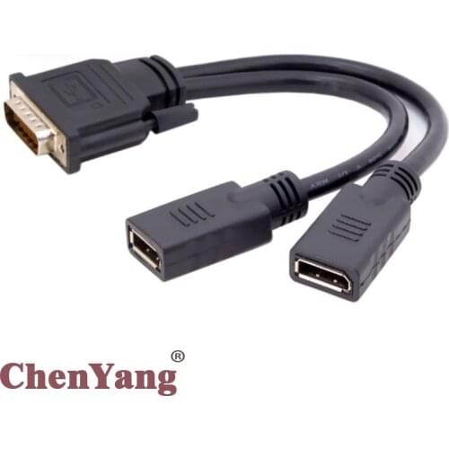 Chenyang Dual DP Displayport Female Splitter to DMS-59Pin Male Extension Cable for PC Graphics Card