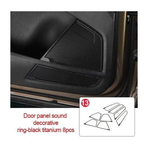 For Skoda Kodiaq ABS chrome Door panel sound decorative ring-black titanium 8pcs