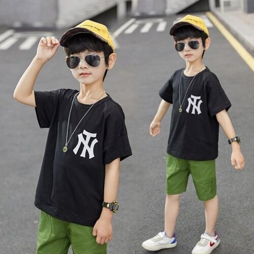 Boys T-shirt+ Shorts 2pcs/Set Short Sleeve Spring Summer Kids Clothes Suit Kids Teenage Top Sport Childrens Day Gift Formal