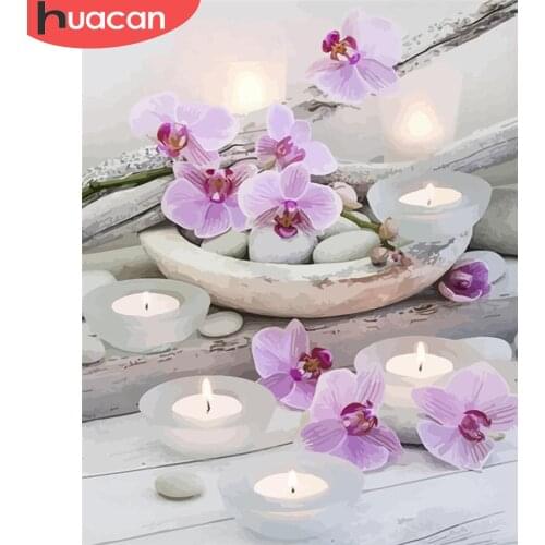 HUACAN DIY Painting By Number Flower Hand Painted Paintings Art Drawing On Canvas Gift Pictures By Numbers Kits Home Decor