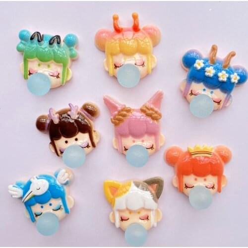 10/20Pcs Kawaii Cute Mini Bubble blowing girl Flat back Cabochons Scrapbooking DIY Jewelry Craft Decoration Accessories F08