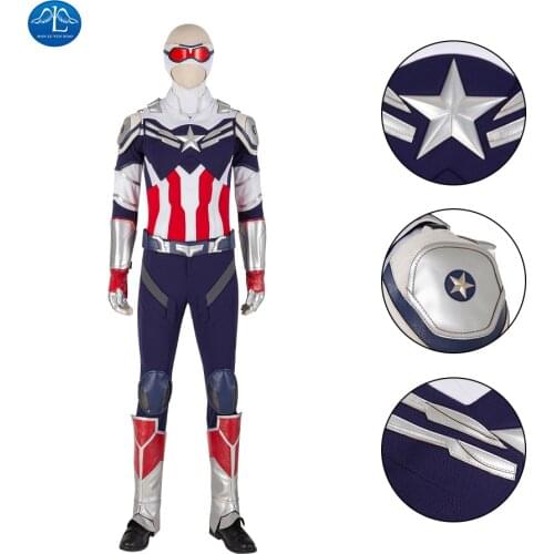 The Falcon and The Winter Soldier Cosplay John Walker Costume Halloween Carnival Party Top Pants Suit for Adult Costume
