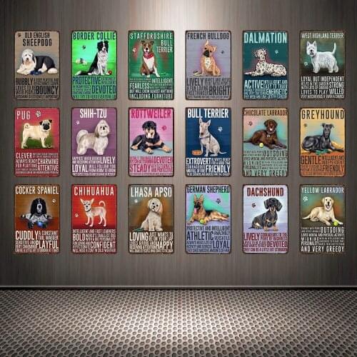 [ Mike86 ] The Dogs Greyhound And Border Collie Tin Sign Custom Poster Personality Classic Metal Painting Decor Art YY-07