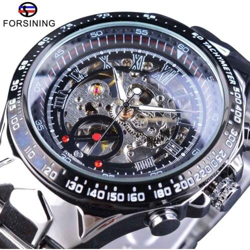 T-WINNER Top Brand Men Self Winding Mechanical Watch Fashion Stainless Steel Skeleton Waterproof Wrist Watches Relogio Masculino
