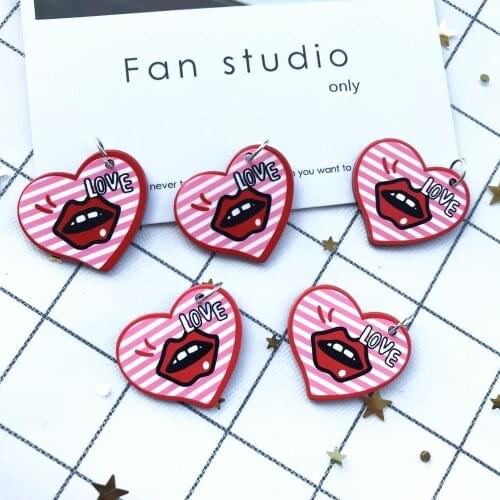30*26mm 10pcs Kawaii resin love neckalce Charms for DIY decoration neckalce earring key chain Jewelry Making