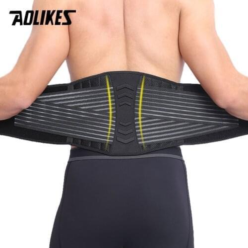AOLIKES Lumbar Waist Support Belt Strong Lower Back Brace Support Corset Belt Waist Trainer Sweat Belt for Sports Pain Relief