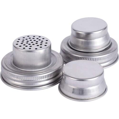 Practical Mason Jar Shaker Lids 2 Pack Shake Cocktails or Your Best Dry Rub - Mix Spices, Dredge Flour, Sugar & More - Fits Any