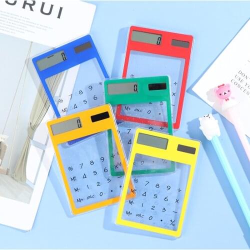 Transparent cute cartoon 8-digit calculator Solar energy mini Portable calculator School Supplies kawaii