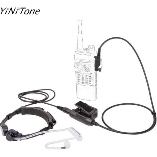 Walkie Talkie Throat Mic Air Tube earpiece For Hytera PD680/660/600/PD685/X1P Tactical Mic Headset Telescopic Throat Control