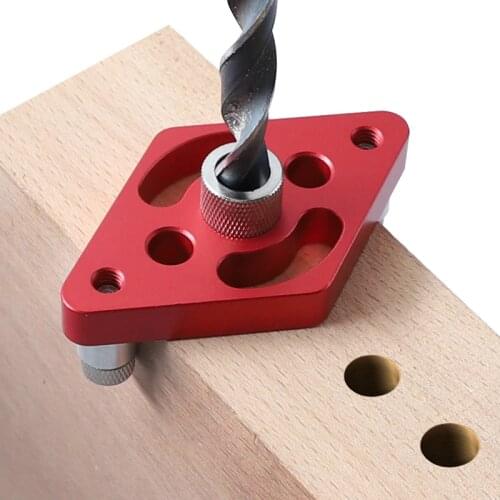 Self-Centering Pocket Hole Jig Aluminum Alloy 6 8 10mm Mini Doweling Jig Adjustable Vertical Drill Guide Carpenter Tool