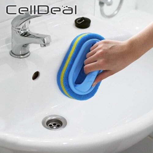 Kitchen Sponge Cleaning Brush Bathroom Toilet Glass Cleaning Bath Brush Sink Pot Brush Handheld Tool Durable Kitchen Accessories