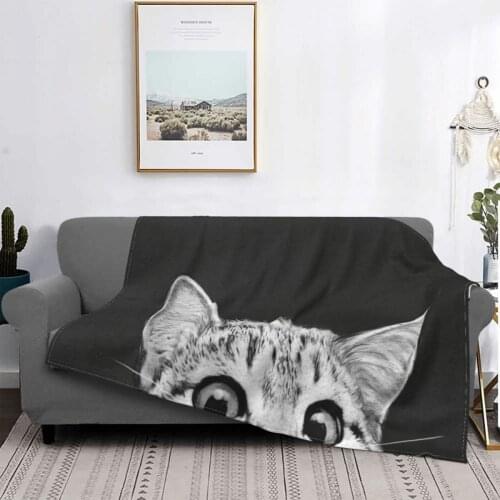 You Asleep Yet Cat Blankets Flannel Spring Autumn Animals Cute Funny Breathable Soft Throw Blanket for Bed Car Bedding Throws