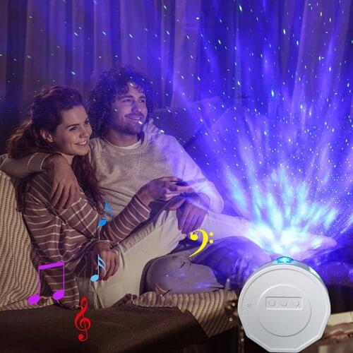 Remote Led Water Wave White Moon Star Galaxy Laser Projector Starry Sky Bedrooms Kid Room Party Holiday Wedding Night KTV Club