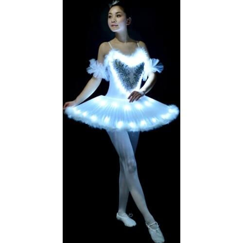 Diy Glowing adult dance costumes Fluorescent ballet skirt LED luminous stage costumes Starlight childrens skirt