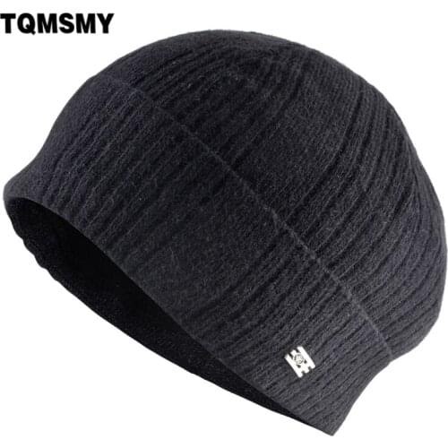 TQMSMY Knitted Wool Hats For Men Solid Color Skullies Beanies Mens Winter Warm Soft Hats Outdoor Fashion Casual Sport Hat TME94
