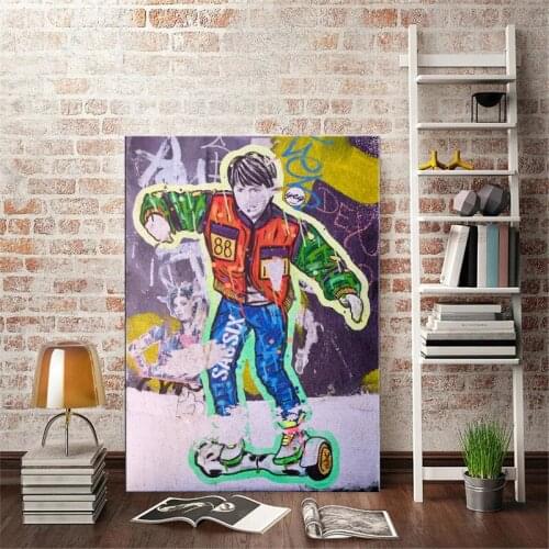 Street Graffiti Art Boy Skateboarding Wall art Canvas Paintings Poster and Print Wall Art Picture for Living Room Cuadros Decor