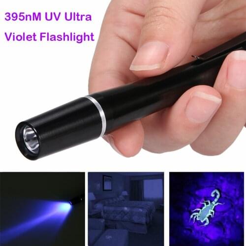 Ultraviolet Flashlights Led Flashlight 395nm Aluminum Alloy Pen Flashlight Shockproof And Waterproof Purple Detection Flashlight