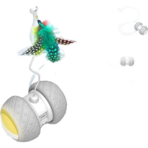 Smart Electronic Cat Toy Interactive Automatic Rotating Running Led Teaser Pet Cat Funny Toy Cat Stick Feather Toys For Cats Usb