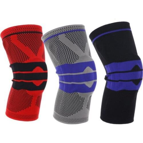 Spring Support Silicon Padded Knee Pads Support Brace Meniscus Patella Protector Sports Safety Protection Volleyball Kneepad