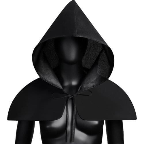 Renaissance Medieval Hooded Capelet Mantle Halloween Wicca Pagan Cosplay Accessory Vintage Cowl Hat