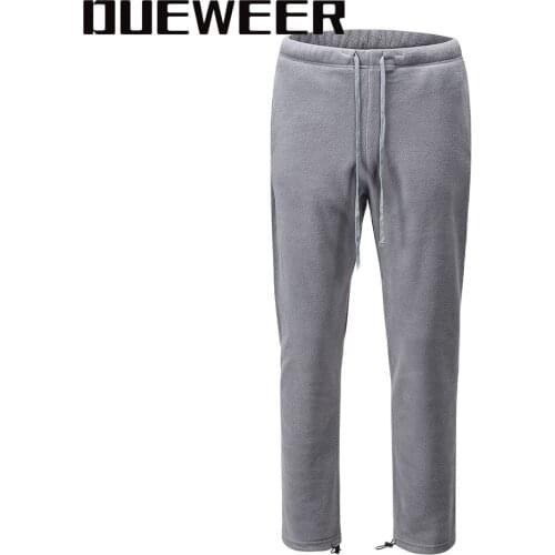 Dueweer Vintage Fleece Joggers Pants Autumn Winter Warm Handsome Women Streetwear Men Black Gray Plus Velvet Sweatpants