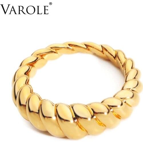 VAROLE Twist Ring Gold Color Rings For Women Accessories Finger Fashion Jewelry Gifts Bague Anillo Jewellery