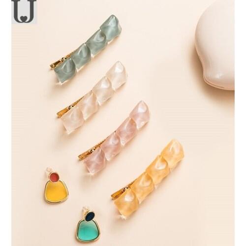 Youpinjordanjudy square hairpin crystal marble Imitation Hair Clip Fashion Barrette Hairpin Hair Styling Accessories
