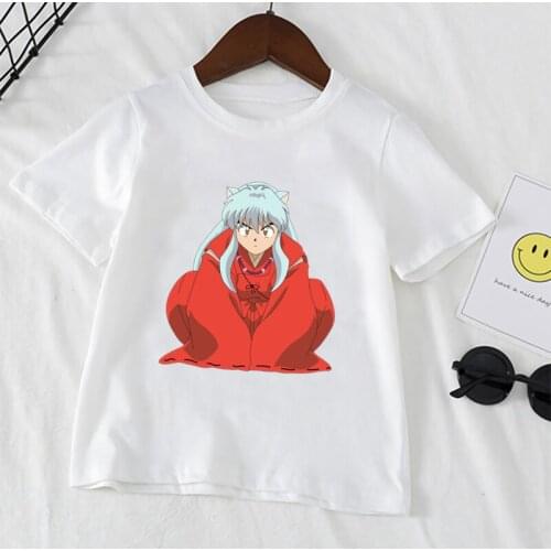 Funny Kids Clothes Lnuyasha Cartoon Print T Shirt For Boys Short Sleeve T-shirt Summer Kawaii Tops For Girls,YKP063
