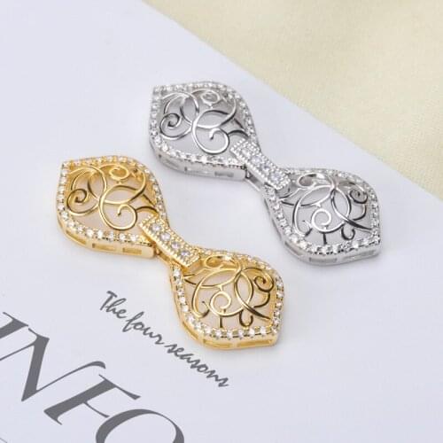 Flora Design Clasp For One Row Necklace/Bracelet Buckle S925 Sterling Silver Buckle Hooks Women DIY Jewelry Components