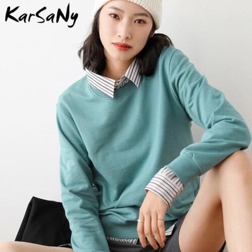 KarSaNy Oversize Sweatshirt Women Vintage O Neck Winter Autumn Plus Size Sweatshirts For Women Boyfriend Pink Sweatshirt 2020