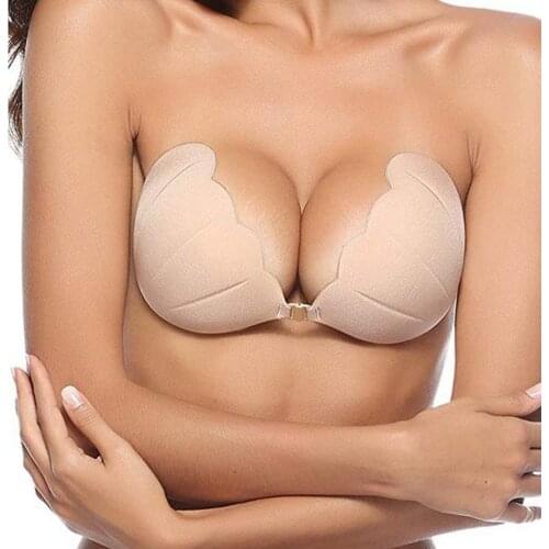 Womens Invisible Bra Push Up Strapless Silicone Self Adhesive Backless Bra Lingerie Pad Enhancers For Women Nipple Cover