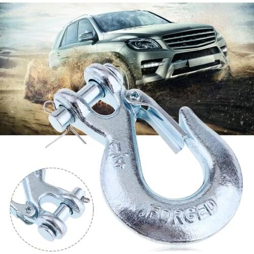 1 Pcs 1/4'' Winch Cable Hook Clevis Rigging Tow Trailer & Latch For Car/ATV/Trailer/Boat/Truck/RV Spring-Loaded Car Accessories