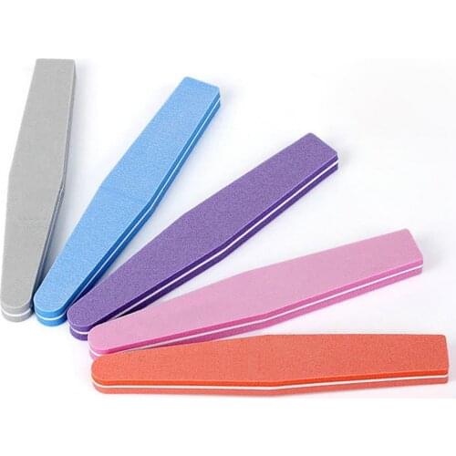 10Pcs/Set Nail File Washable Polishing Rhombus Sponge Beauty Nail Buffer for Manicure