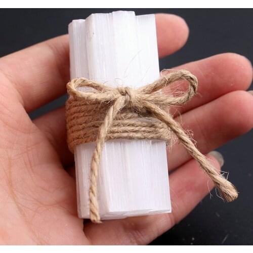 10pcs Natural Chips Gypsum white Quartz Rough Minerals Healing Stone Selenite Crystal Stick