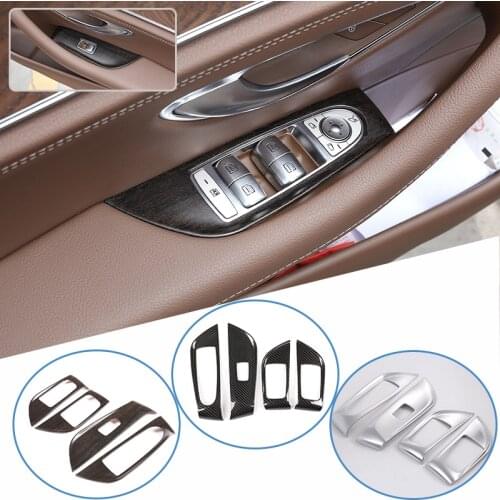 2 Styles LHD Car Window Lift Switch Panel Cover Trim Fit for Mercedes Benz E Class W213 2016 2017 2018 2019 Car Accessories