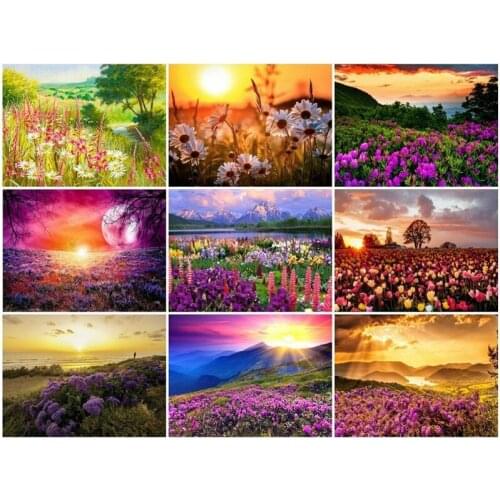 5D DIY Diamond Embroidery Landscape Field Diamond Painting Full Mosaic Picture Of Nature Rhinestone Home Decor