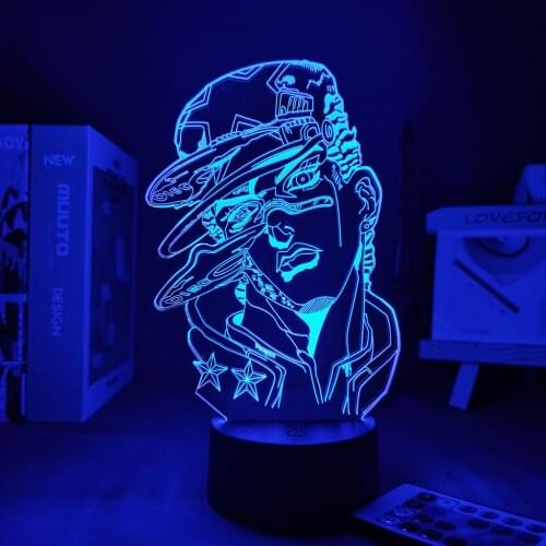Acrylic 3d Lamp Anime JoJo Bizarre Adventure for Home Decor Light Birthday Gift Manga Jojo Figure Led Night Light Jotaro Kujo