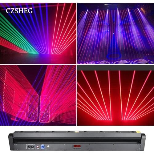 Bar Eight Eyes Slow Moving Head Laser Light Full Color RGB Color/Monochrome Beam Projector Dj Equipment Disco Ball