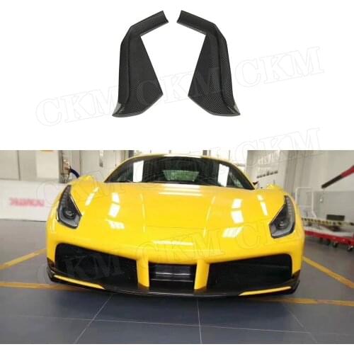 Dry Carbon Fiber Front Bumper Lip Splitters Winglet Spoiler Case For Ferrari 488 GTB 2015-2018 Car Styling