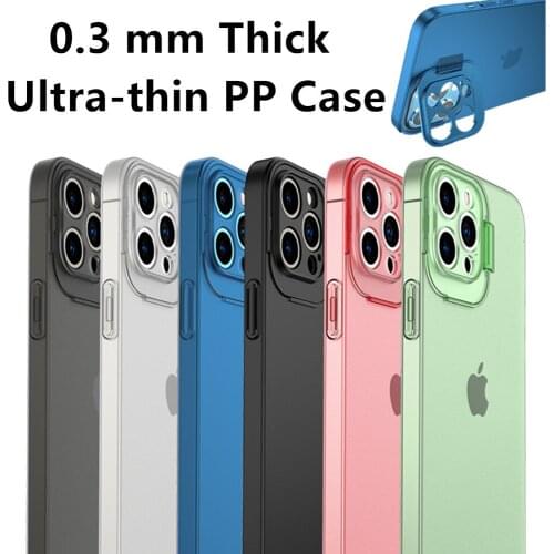 Greenstraw Ultra Thin Hidden Camera Holder PP Clear Case For iPhone 12 Pro Max 11 XS X XR 7 8 Plus Matte Transparent Back Cover
