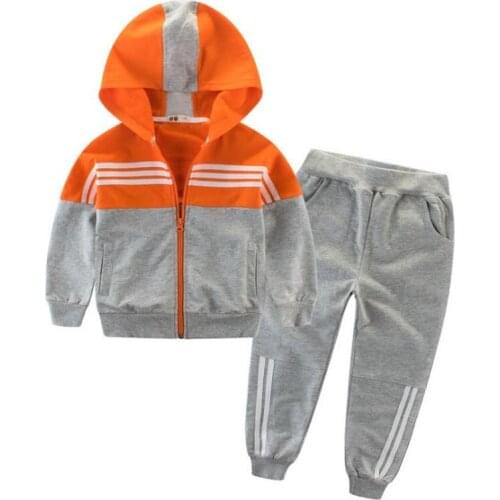 DFXD Children Sport Suits 2018 New Spring Casual Girls Boy Clothing Set Cotton Zipper Hooded Coat+Pant 2pc Boys Tracksuit 4-16Y