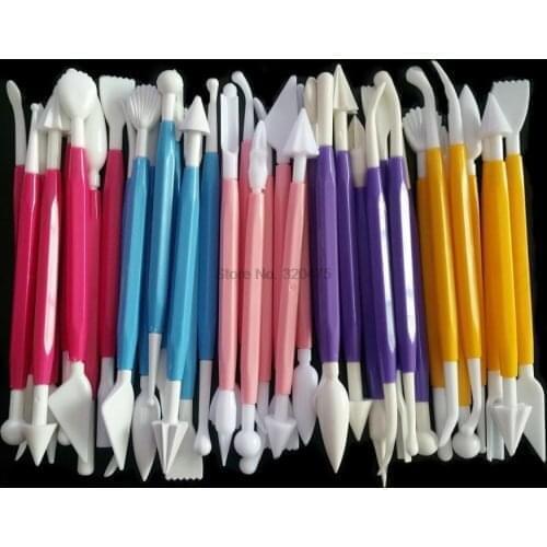 By dhl 100set 8pcs/Set Cake Decorating Pen Modeling Plunger Cutters Fondant Cookie Sculpture Baking Tool